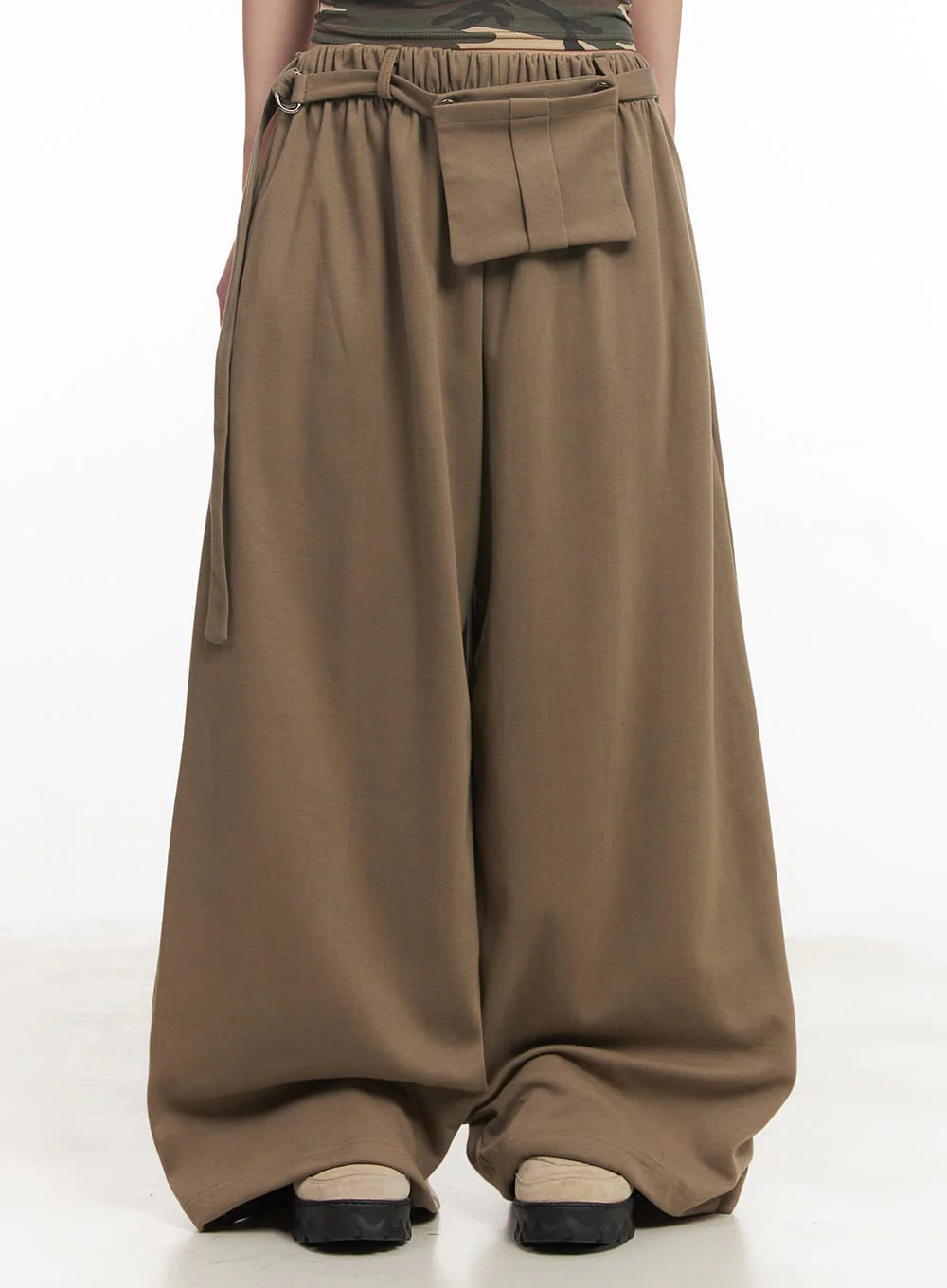 Pintuck Belt Wide-Leg Sweatpants IM528 - Image 7