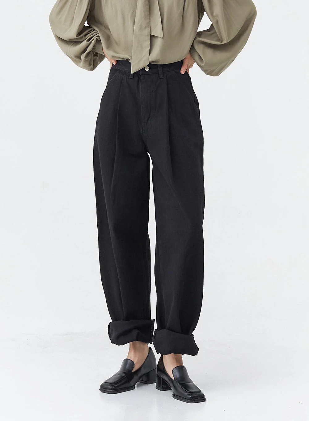 Pintuck Black Jeans OG18 - Image 2