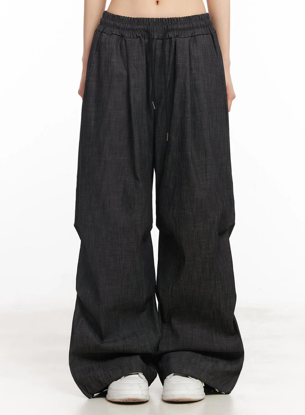 Pintuck Denim Sweatpants IY529 - Image 3