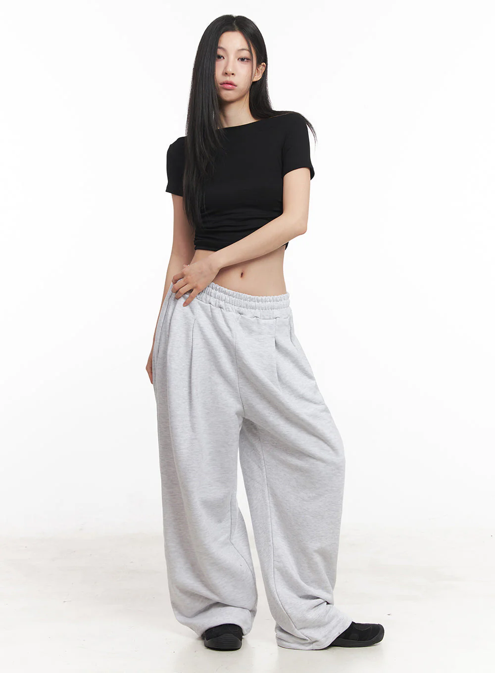 Pintuck Oversized Sweatpants IY516 - Image 7