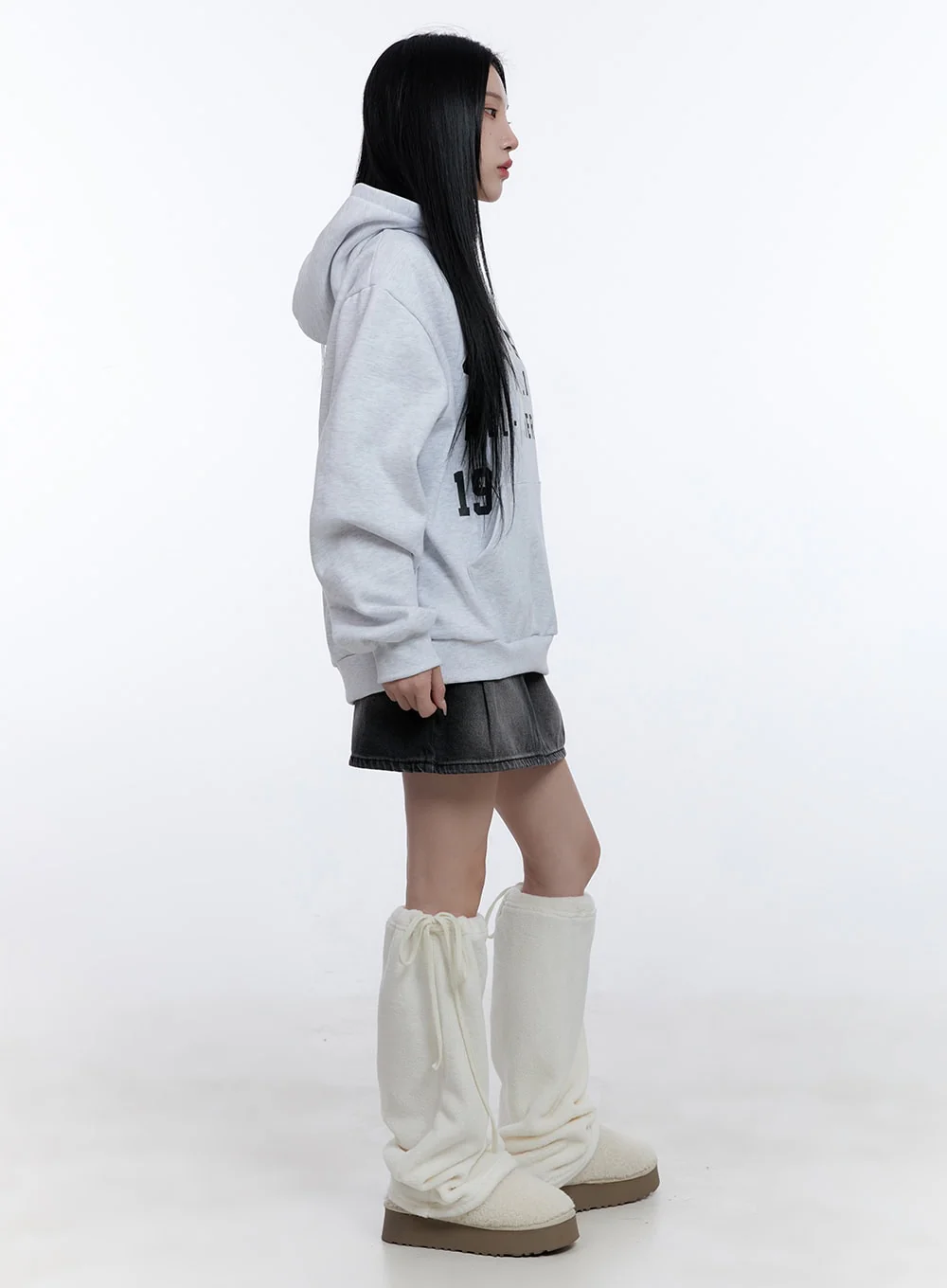 Pintuck Washed Denim Mini Skirt CD420 - Image 4
