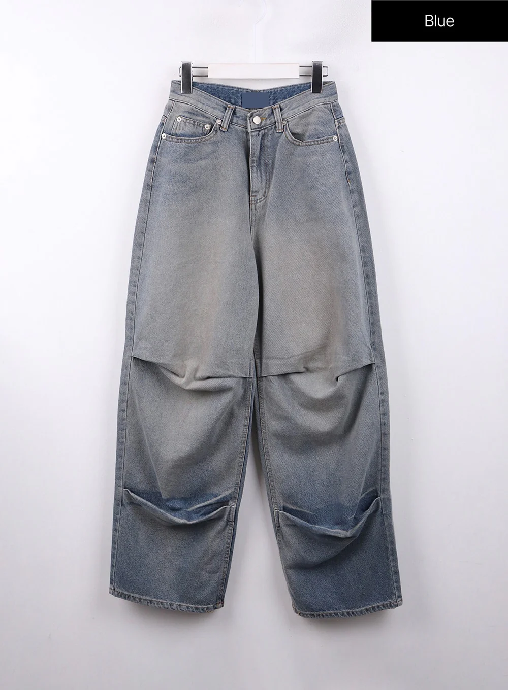 Pintuck Washed Denim Wide-Leg Jeans CJ418 - Image 8
