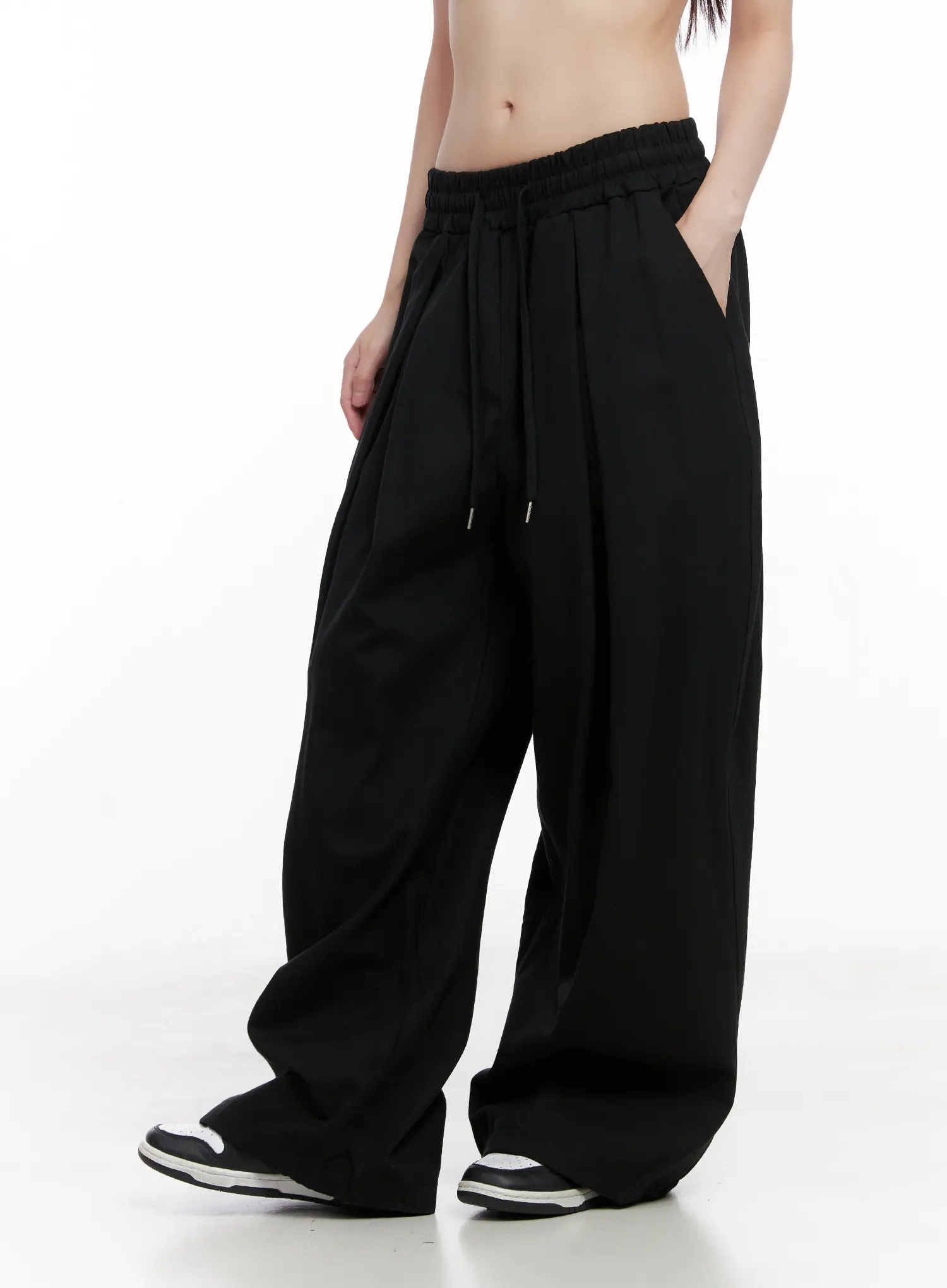Pintuck Wide Cotton Pants CG518 - Image 4