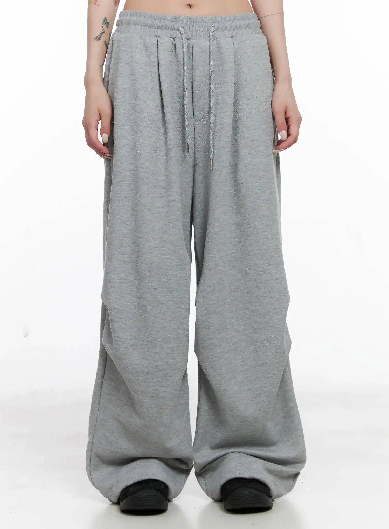 Pintuck Wide Leg Sweatpants IS508 - Image 4