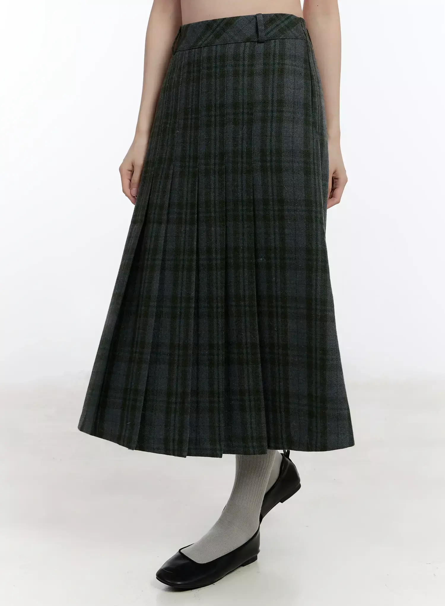 Plaid A-Line Midi Skirt ID526 - Image 10