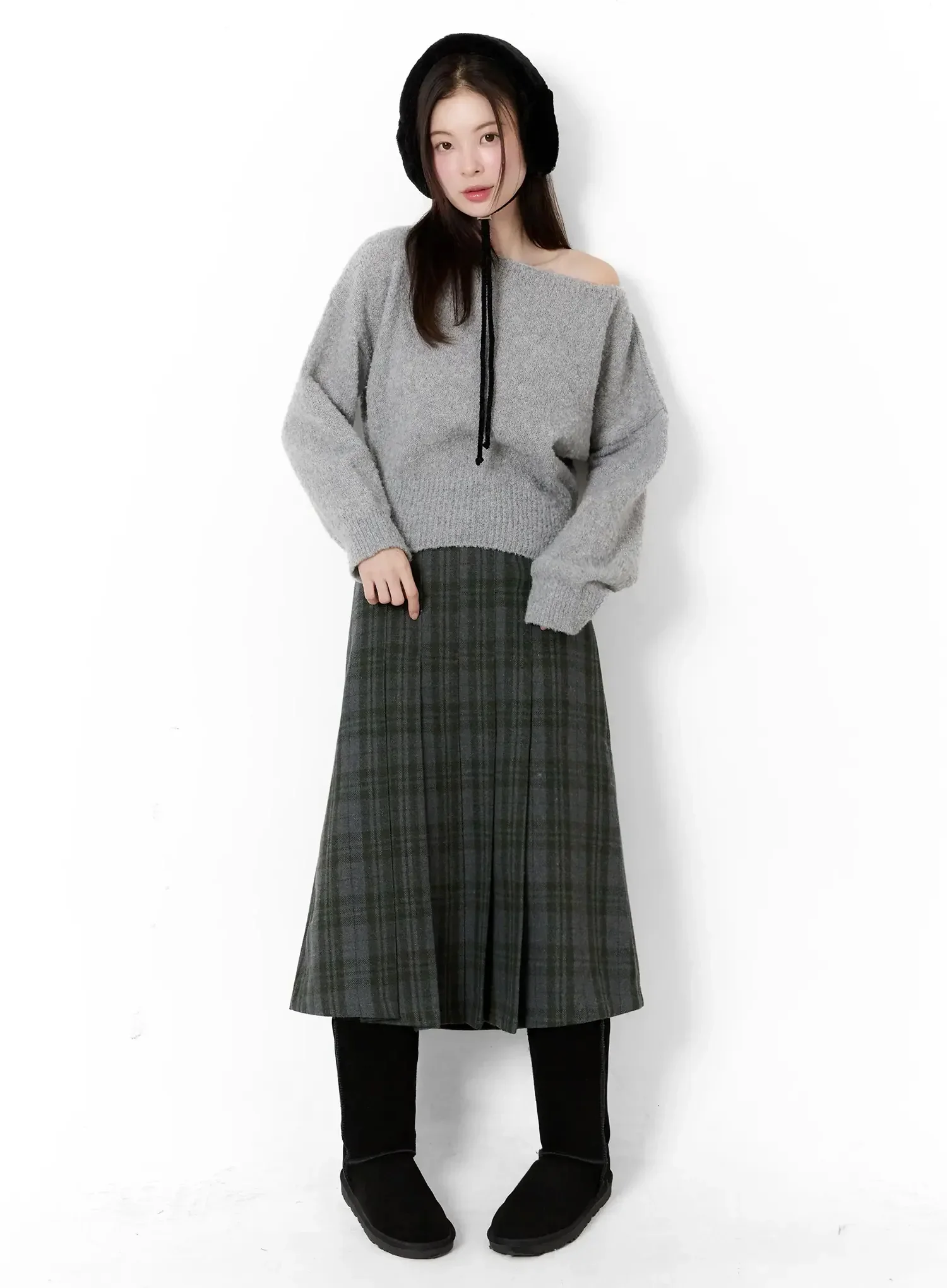 Plaid A-Line Midi Skirt ID526 - Image 2