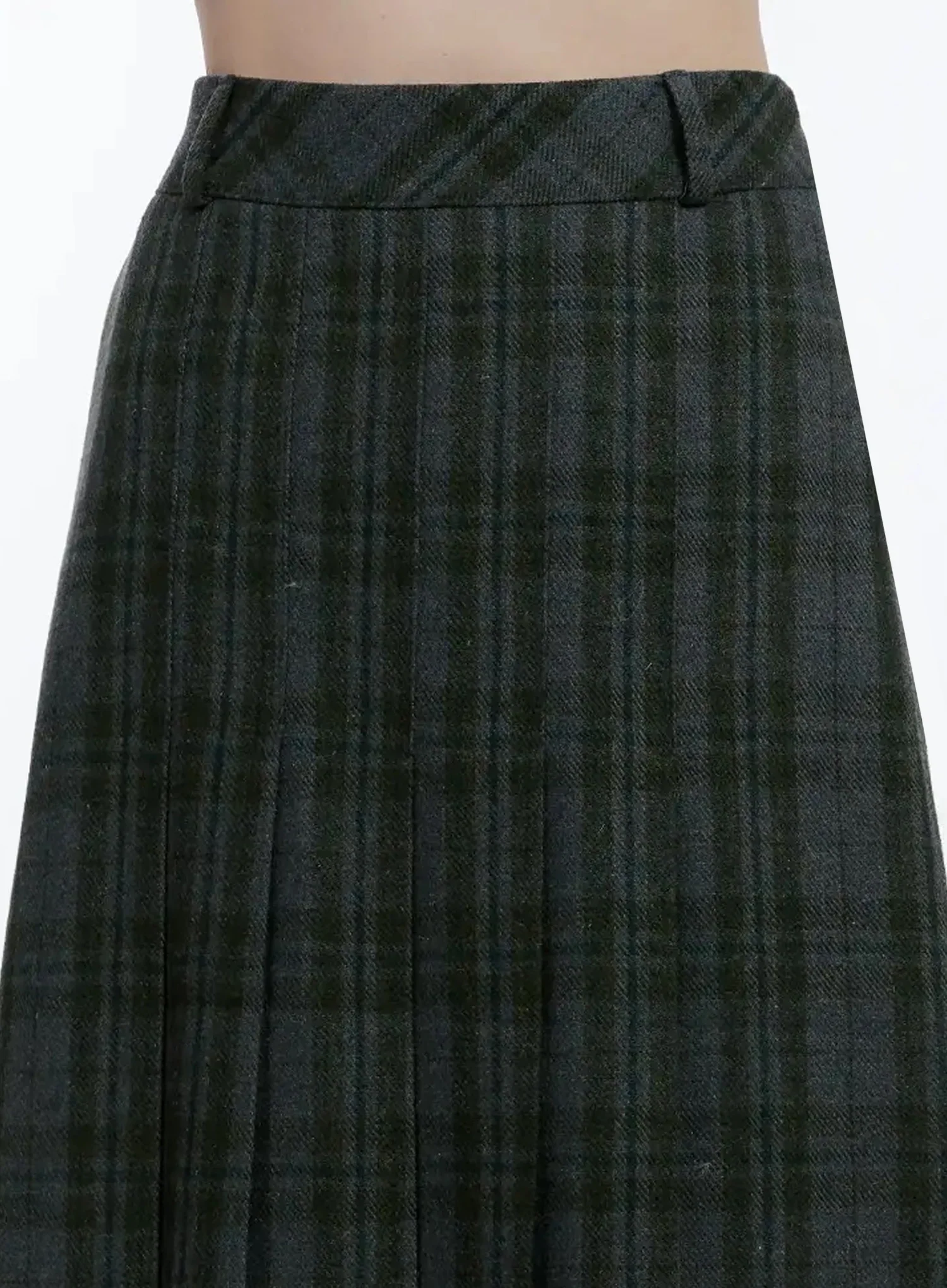 Plaid A-Line Midi Skirt ID526 - Image 4