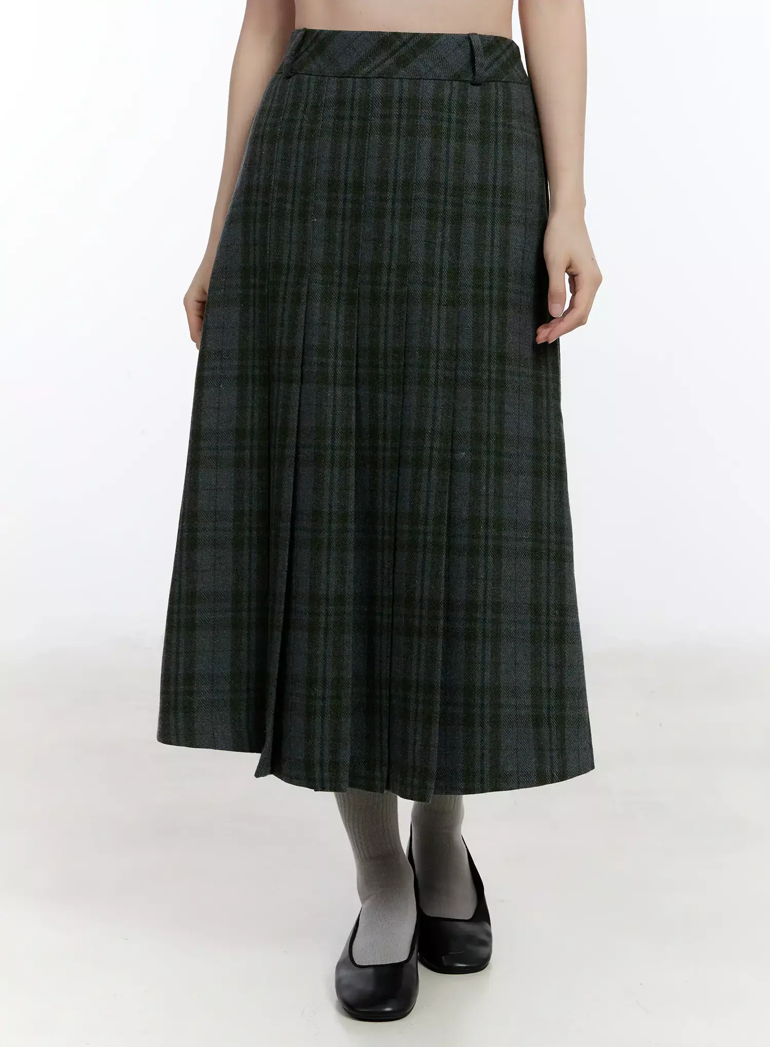 Plaid A-Line Midi Skirt ID526 - Image 5