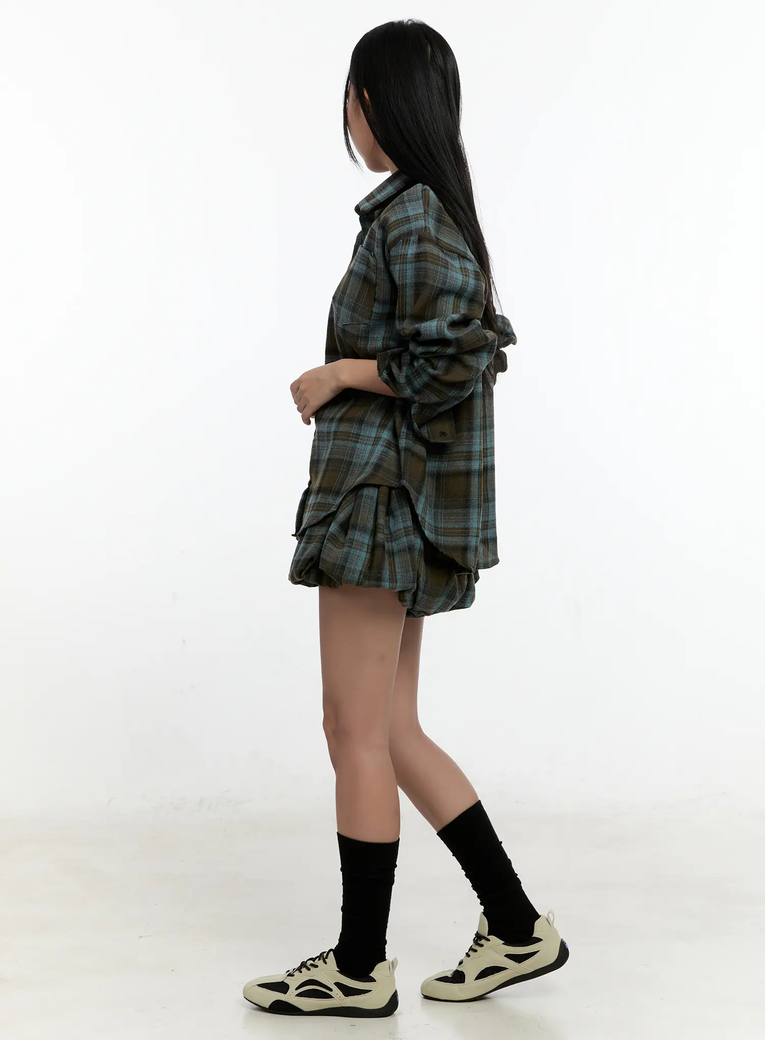 Plaid Balloon Shorts CN505 - Image 3