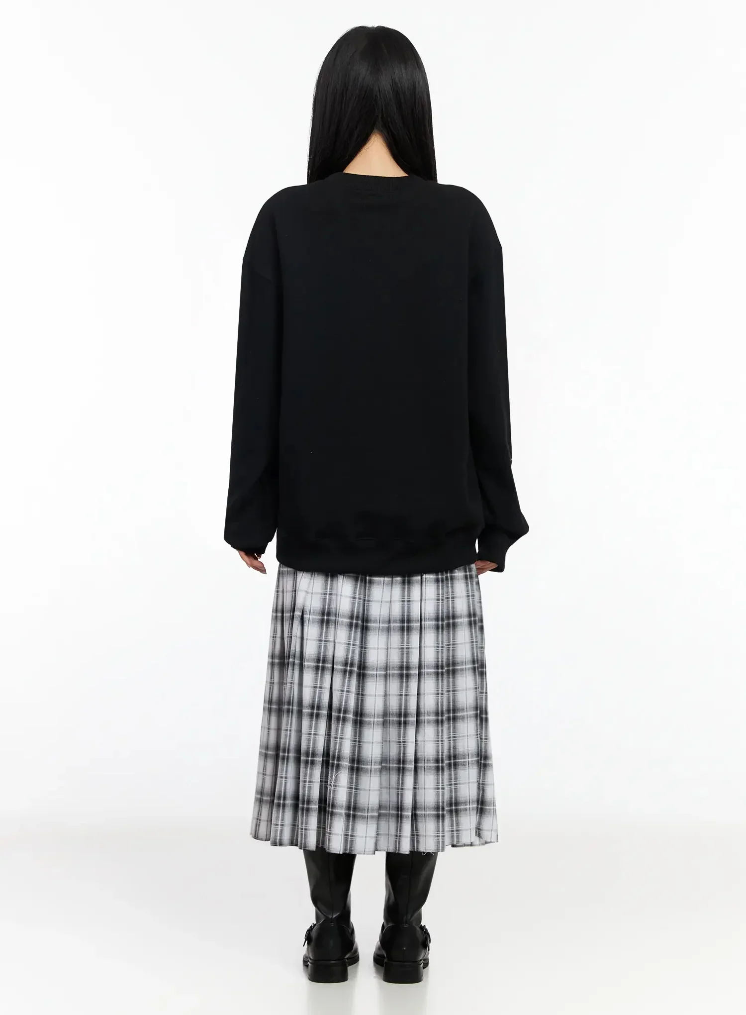 Plaid Layered Maxi Skirt IA507 - Image 9