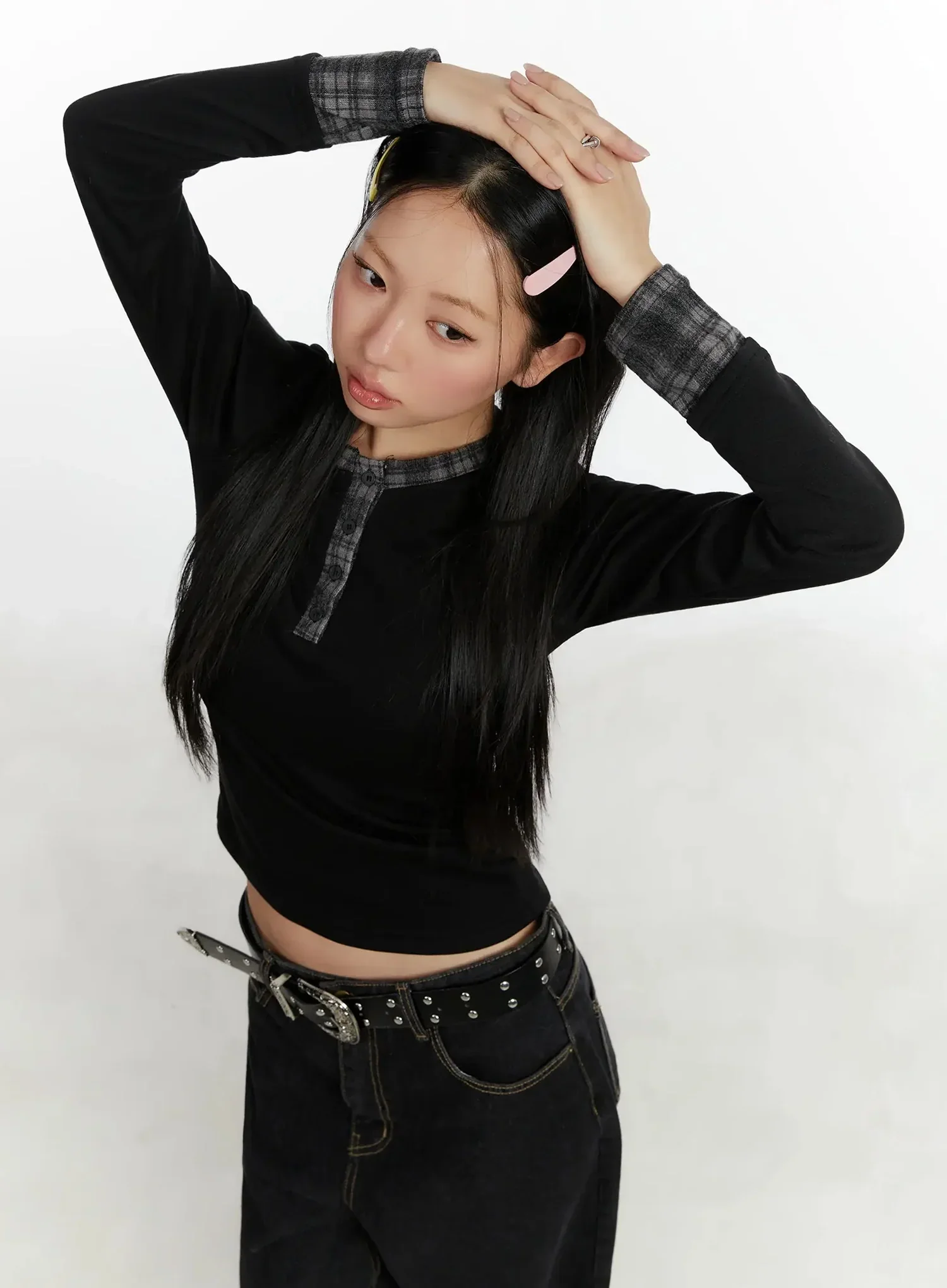 Plaid Long Sleeve Tee ID525 - Image 10