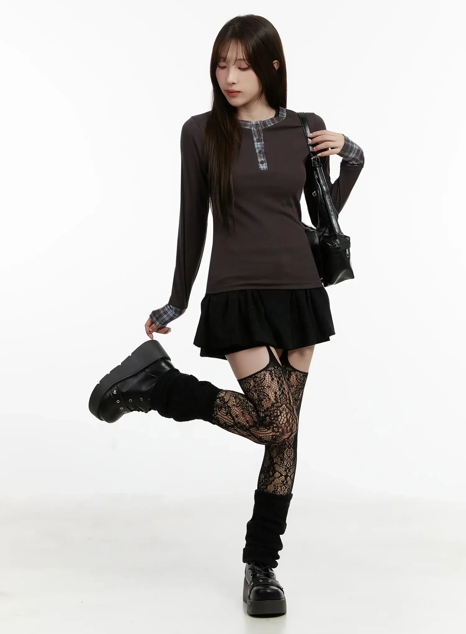 Plaid Long Sleeve Tee ID525 - Image 12