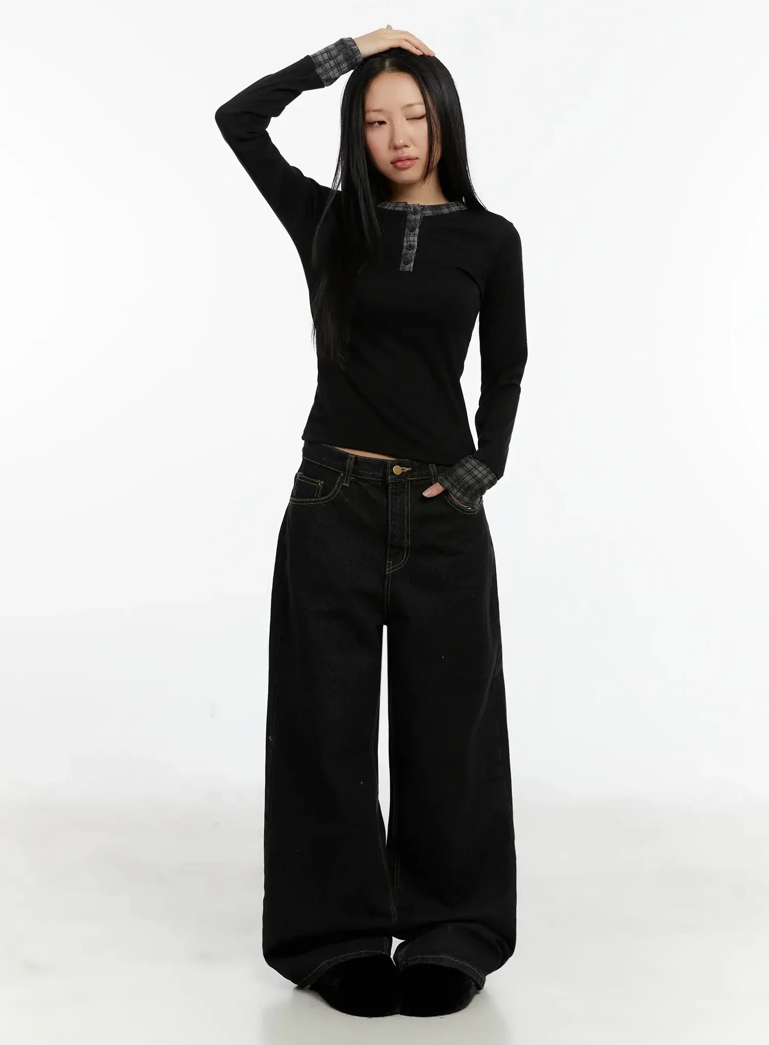 Plaid Long Sleeve Tee ID525 - Image 8