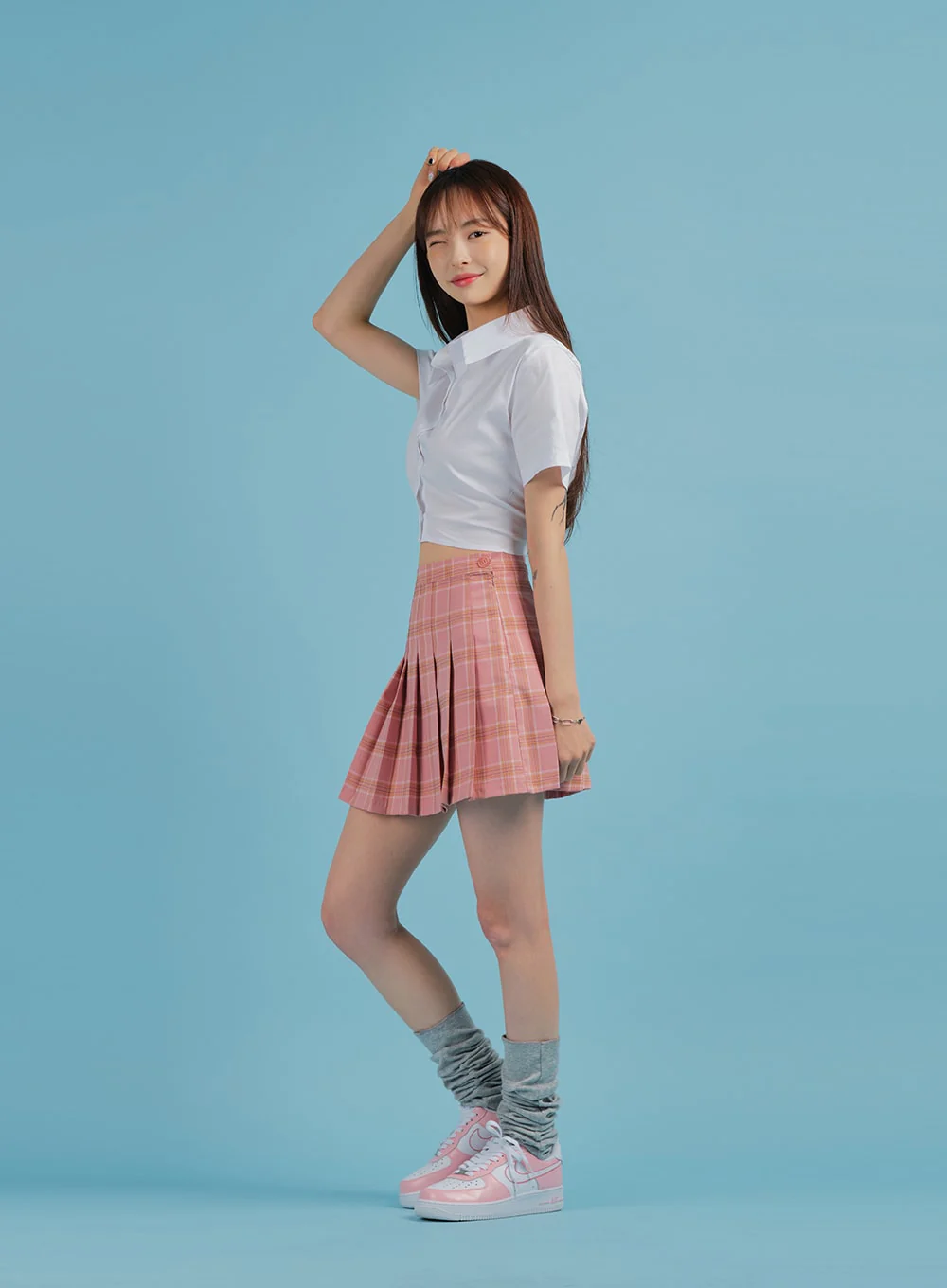 Plaid Pleated Tennis Skirt BA27 - Image 17