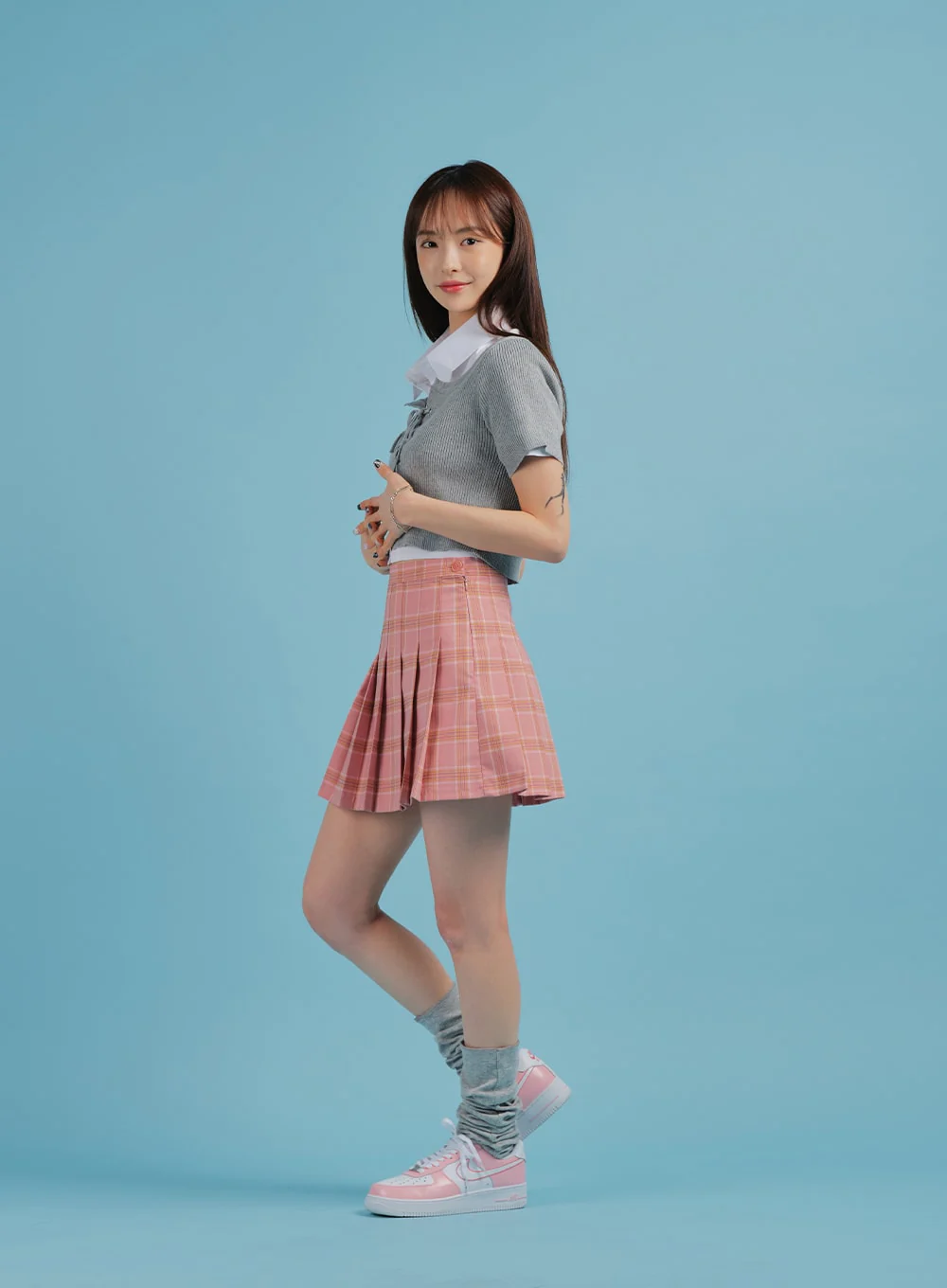 Plaid Pleated Tennis Skirt BA27 - Image 5