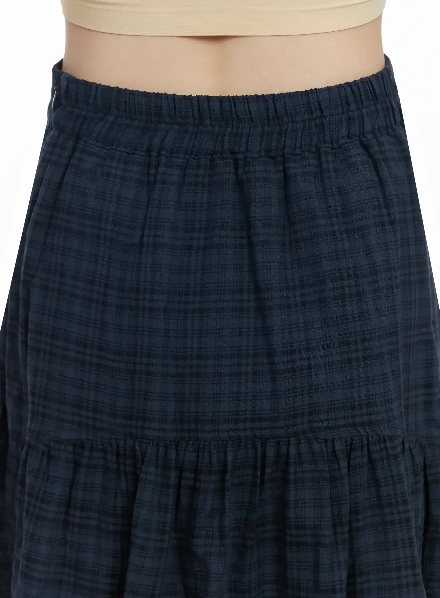 Plaid Split Midi Skirt F516 - Image 14