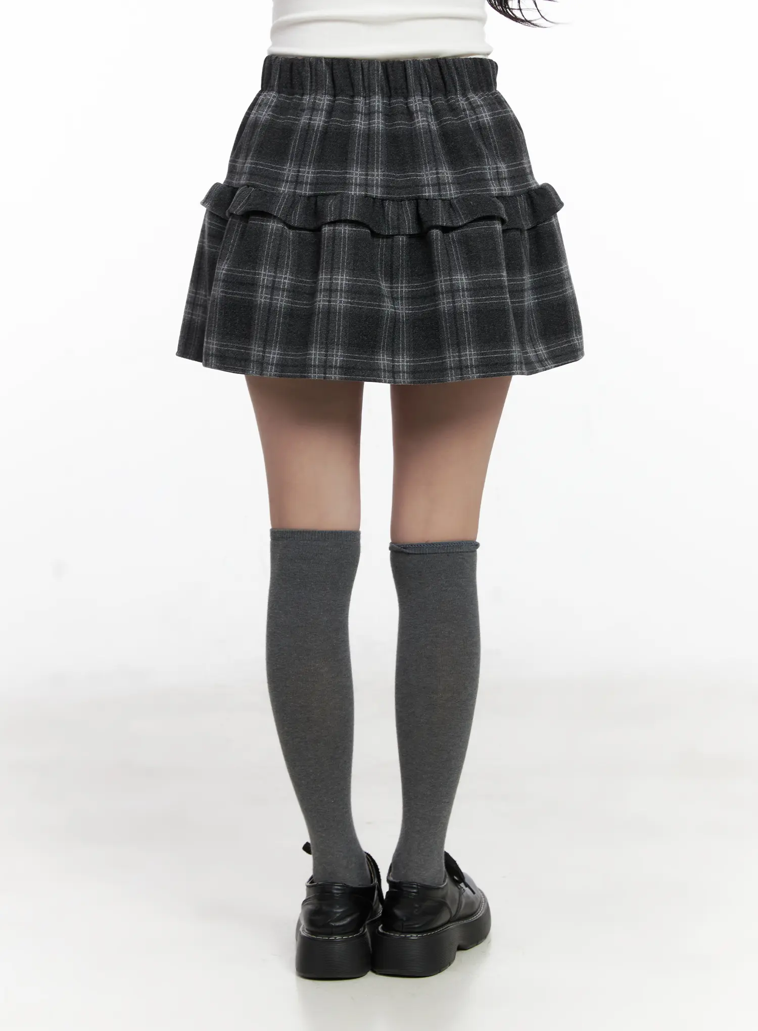 Plaid Tiered Mini Skirt CN527 - Image 7