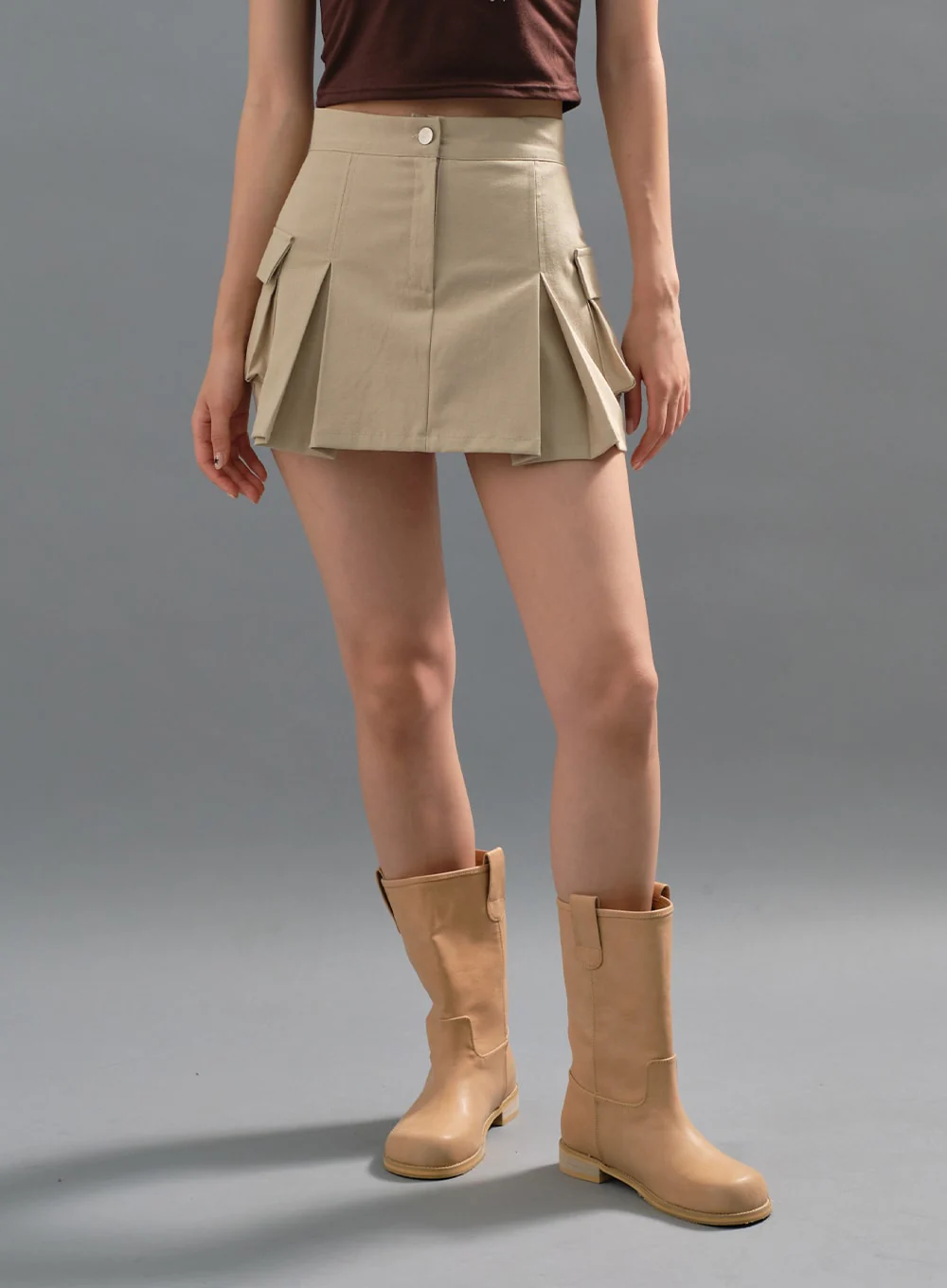 Pleated Cargo Mini Skirt CJ16 - Image 10