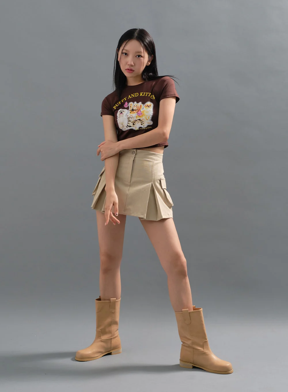 Pleated Cargo Mini Skirt CJ16 - Image 11