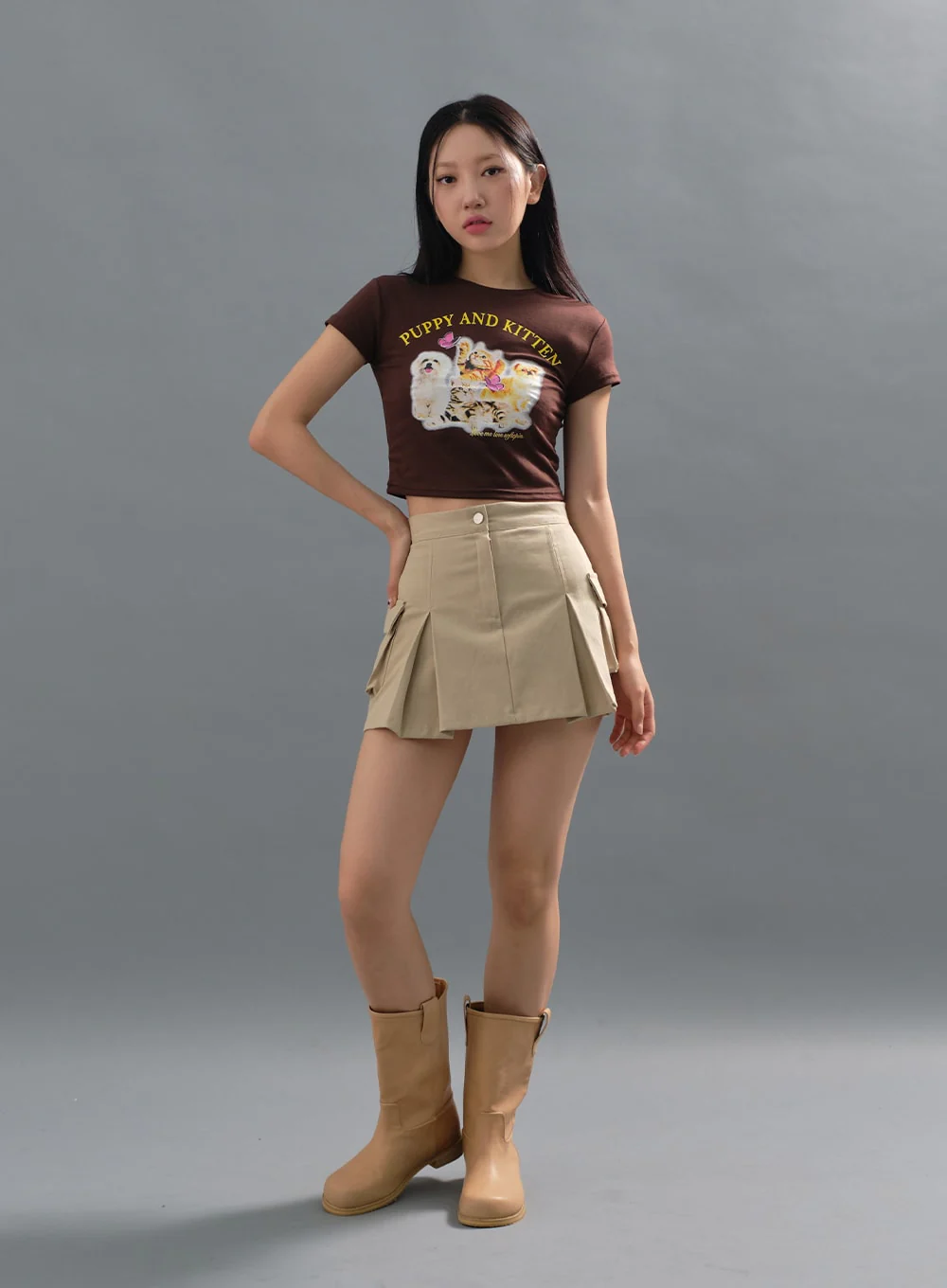 Pleated Cargo Mini Skirt CJ16 - Image 15