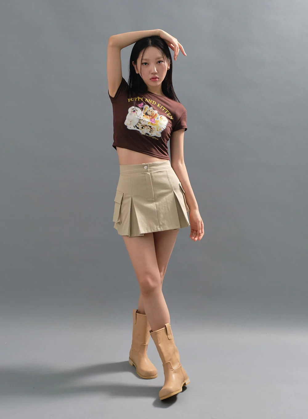 Pleated Cargo Mini Skirt CJ16 - Image 8