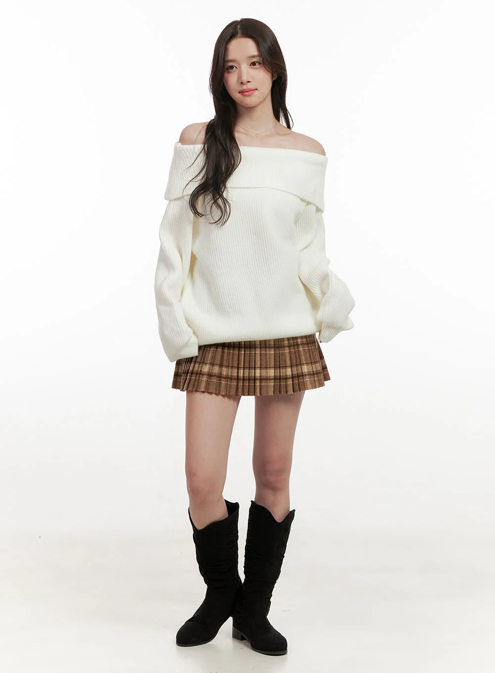 Pleated Check Print Mini Skirt ON429 - Image 2