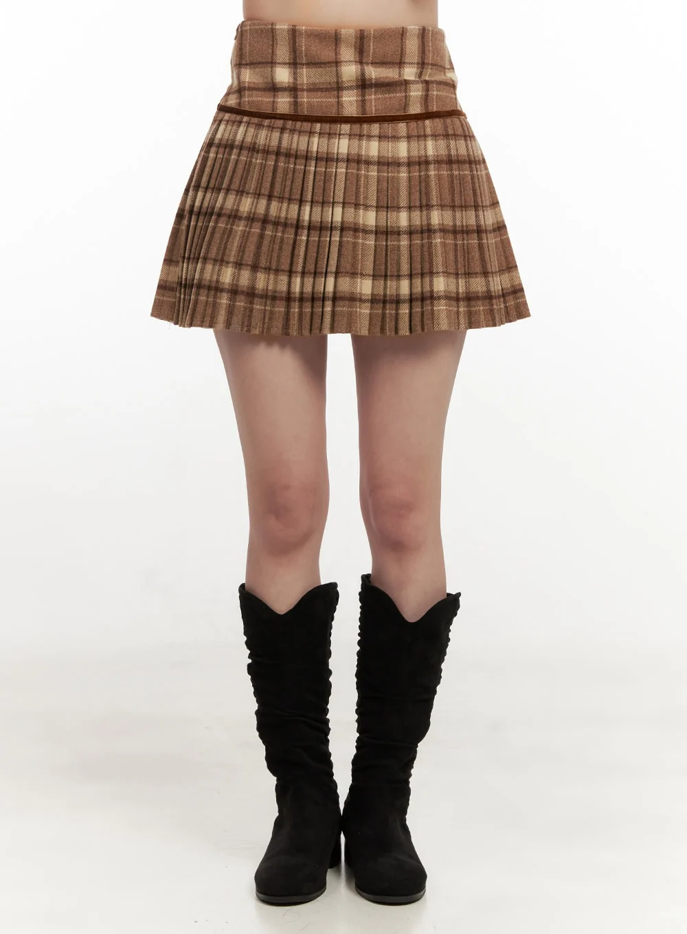 Pleated Check Print Mini Skirt ON429 - Image 3