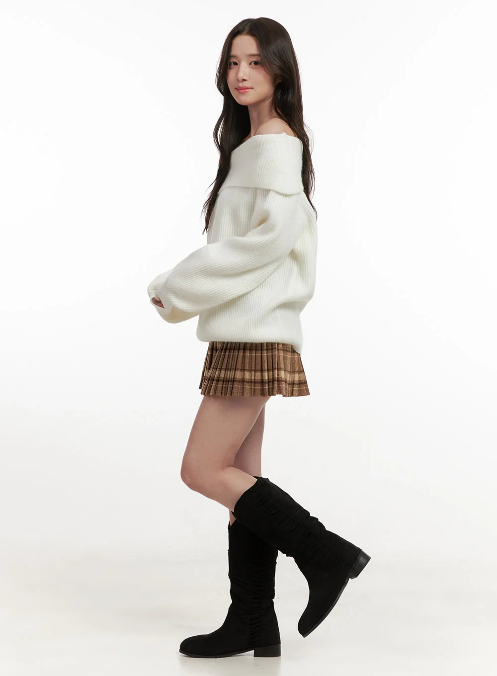 Pleated Check Print Mini Skirt ON429 - Image 5