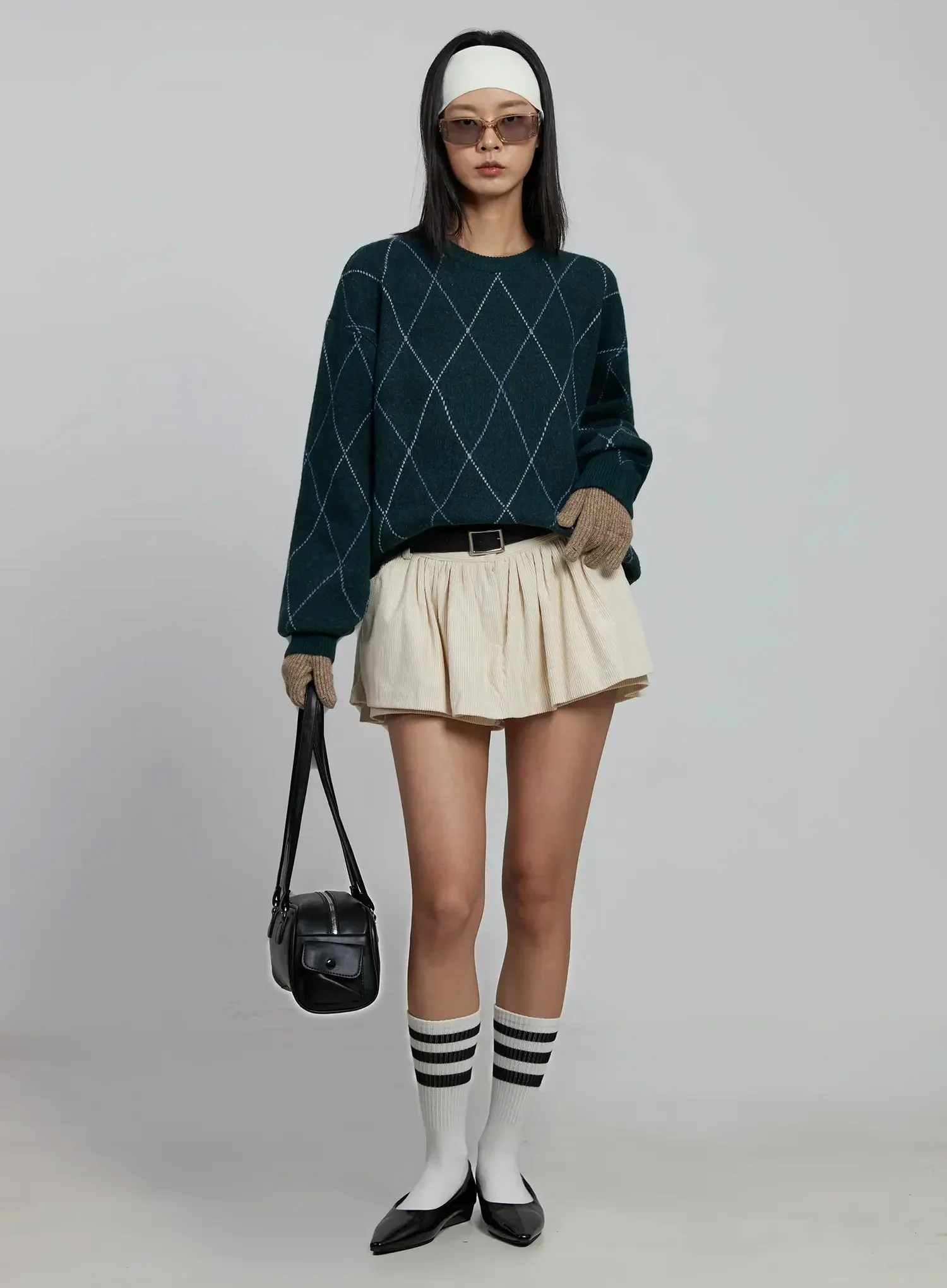 Pleated Corduroy Mini Skort IM520 - Image 2