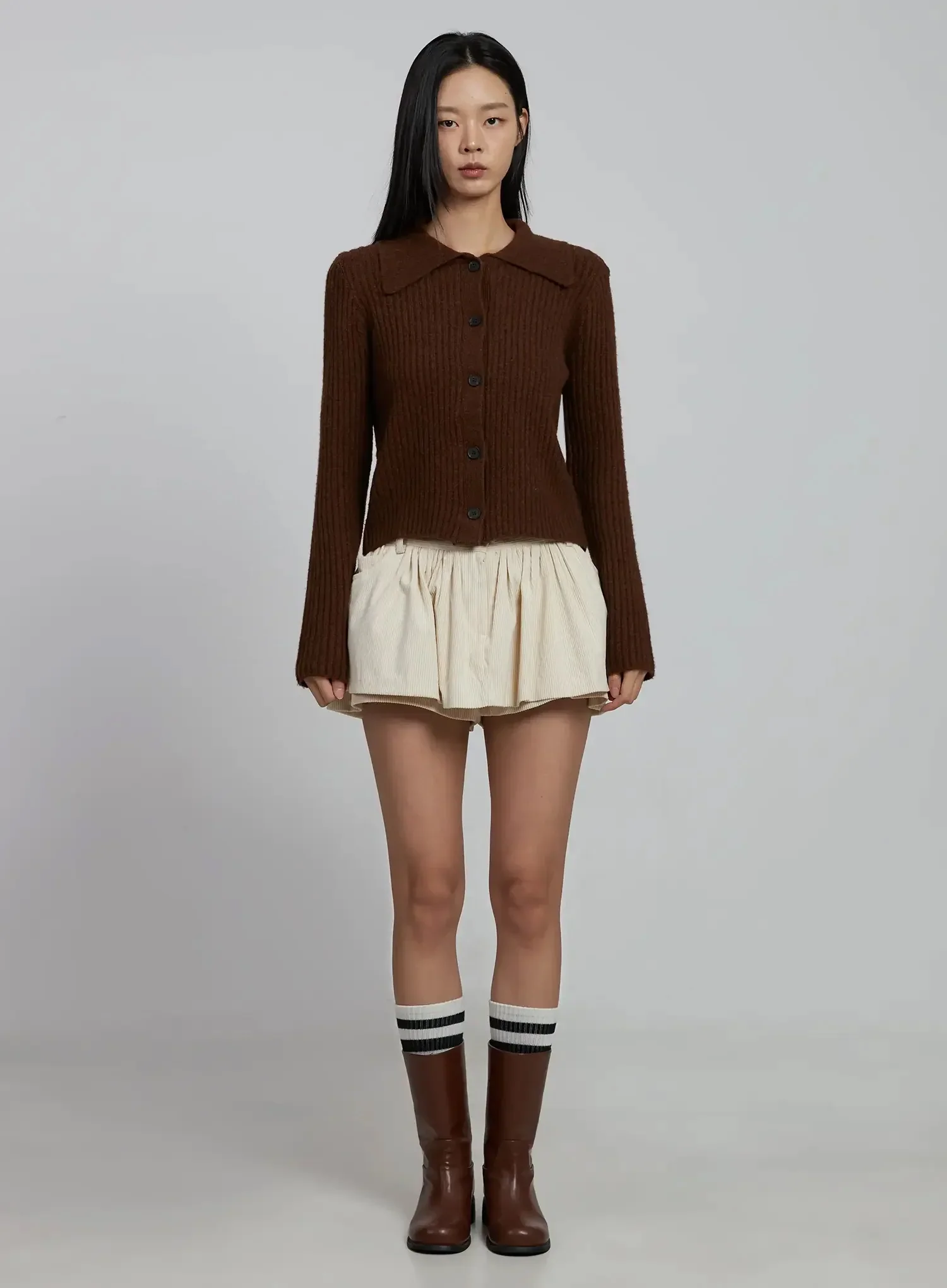 Pleated Corduroy Mini Skort IM520 - Image 6