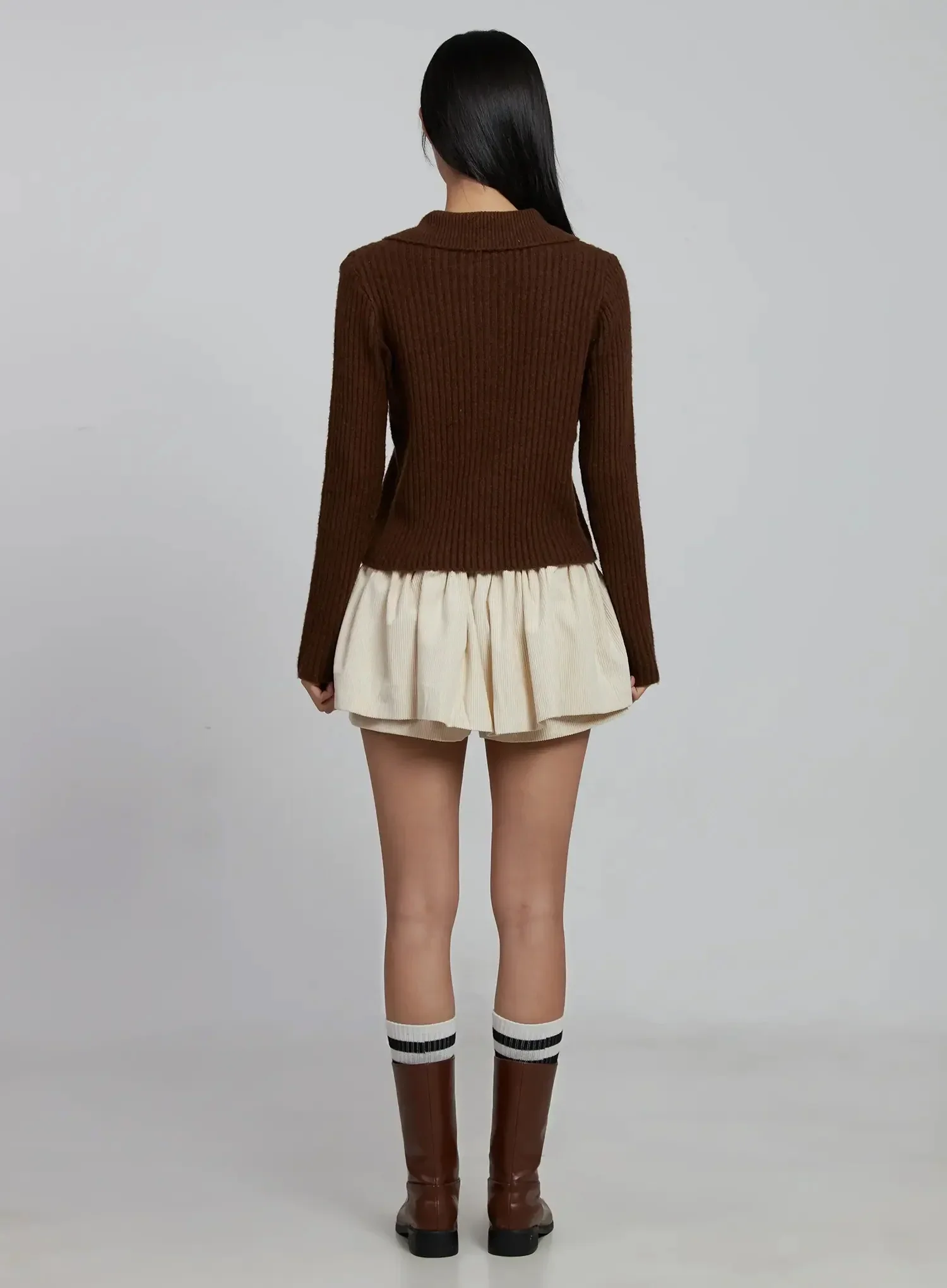 Pleated Corduroy Mini Skort IM520 - Image 8