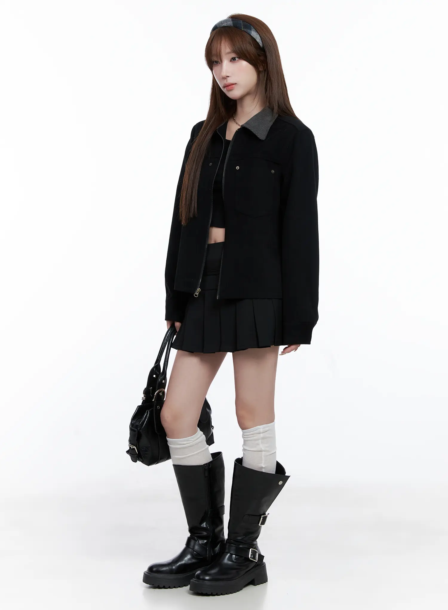 Pleated Mini Skirt with Belt Detail CG529 - Image 5