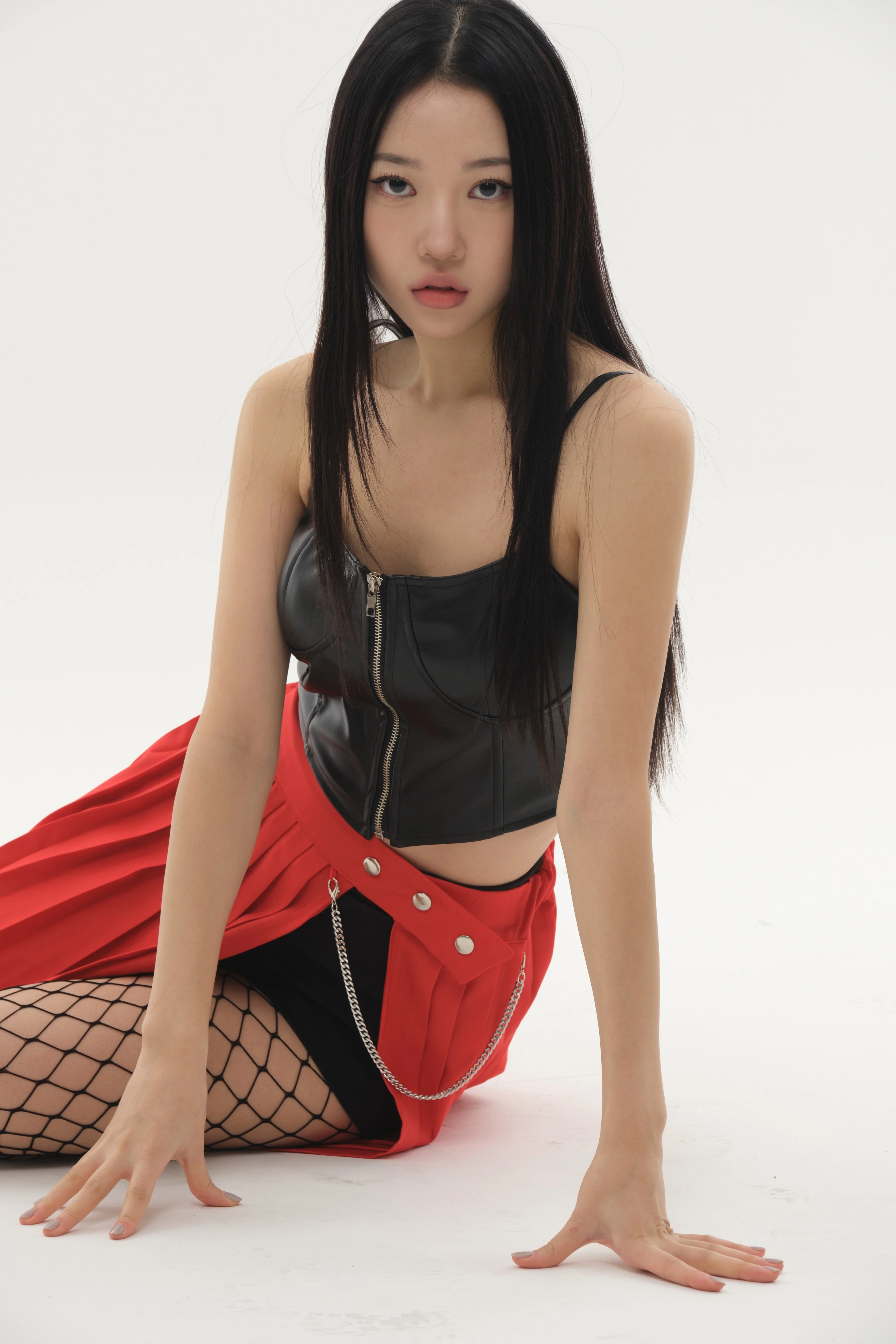 Pleated Mini Skirt with Chain #Original Kpop #121692 - Image 11