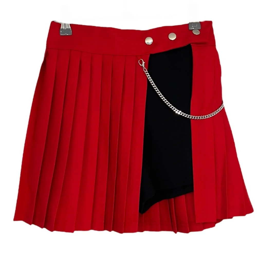 Pleated Mini Skirt with Chain #Original Kpop #121692 - Image 26
