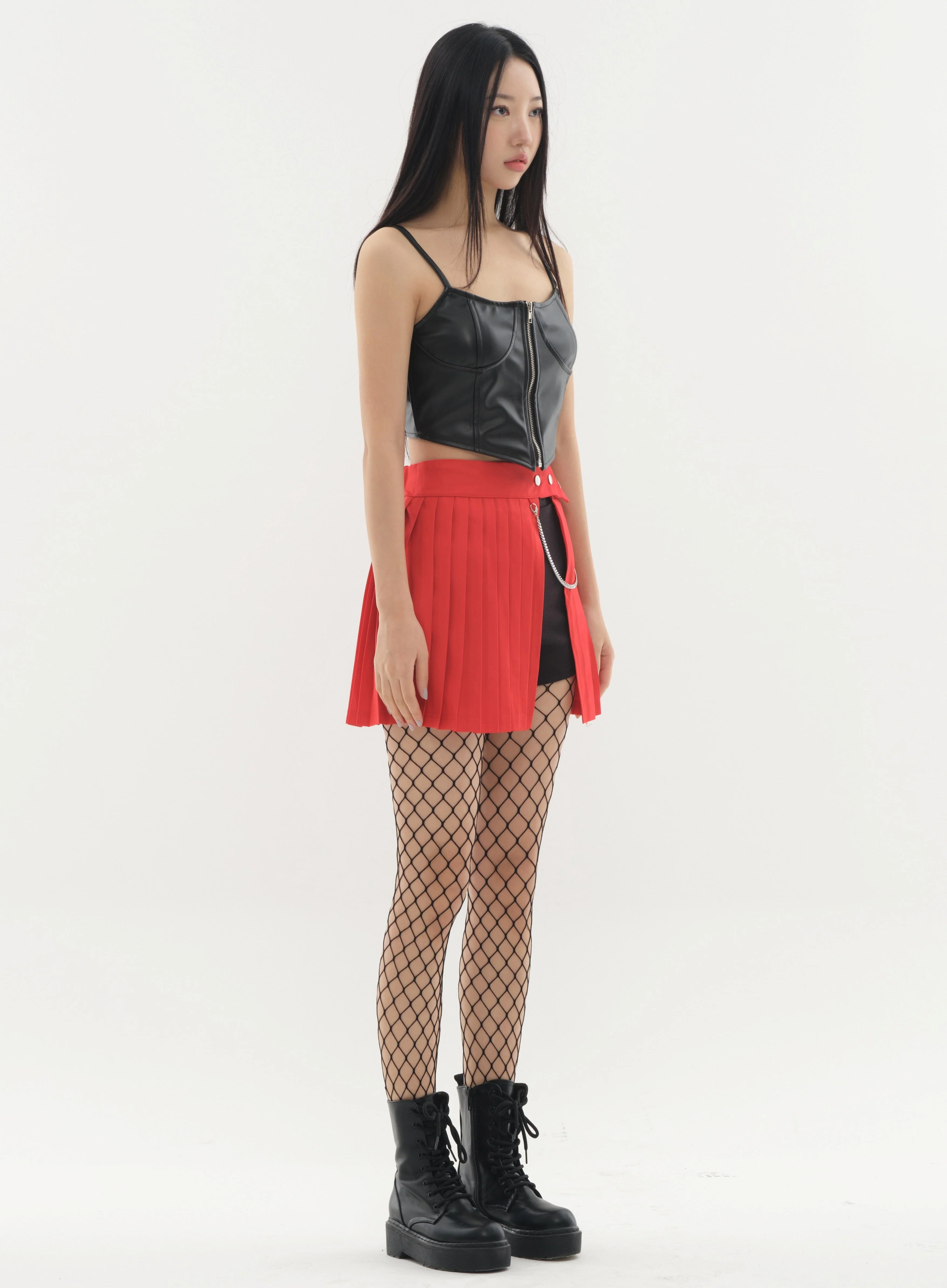 Pleated Mini Skirt with Chain #Original Kpop #121692 - Image 6