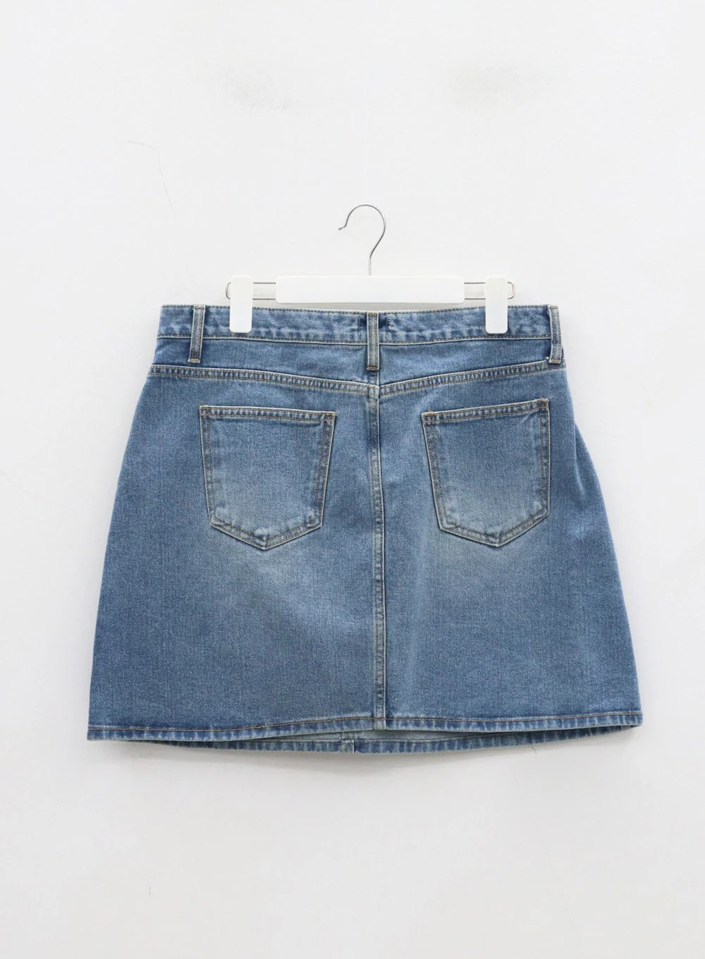 Plus Light Washed Mini Denim Skirt ID27 - Image 15