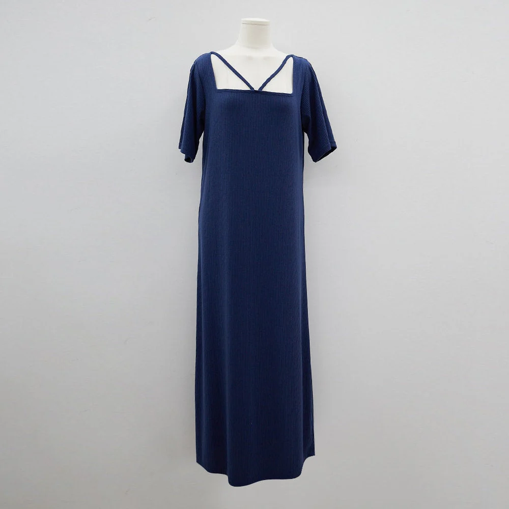 Plus Square Neck V Strap Maxi Dress IY24 - Image 12
