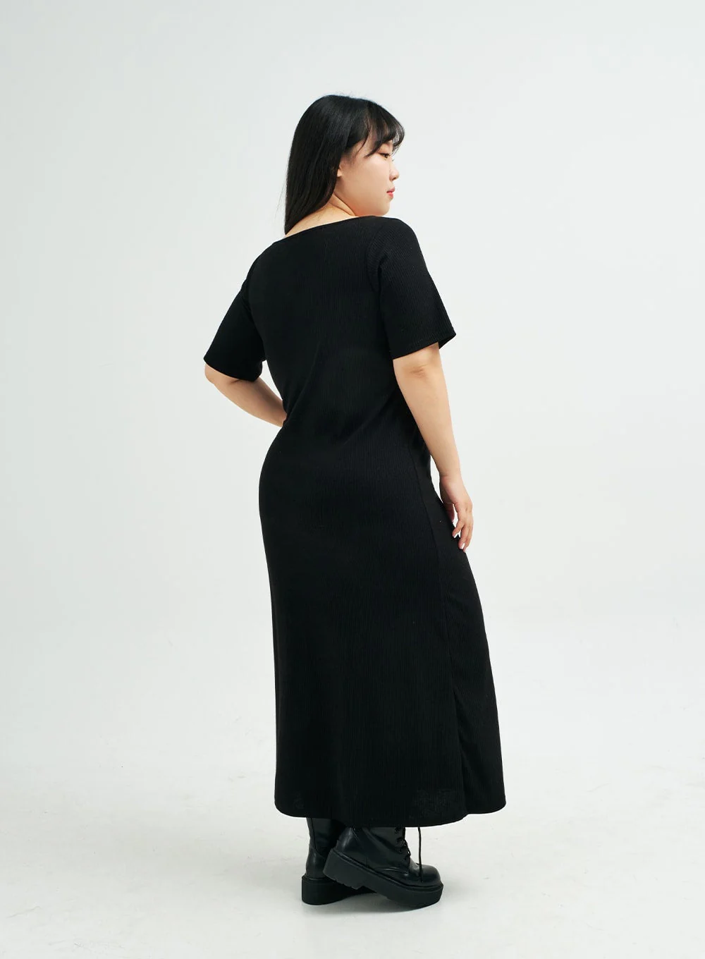 Plus Square Neck V Strap Maxi Dress IY24 - Image 7