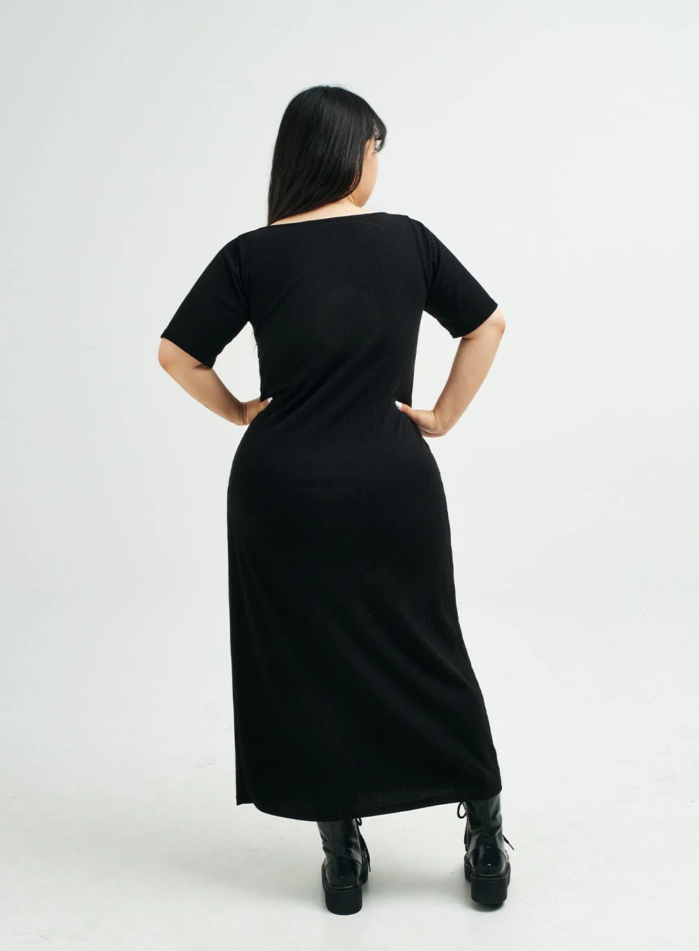 Plus Square Neck V Strap Maxi Dress IY24 - Image 8