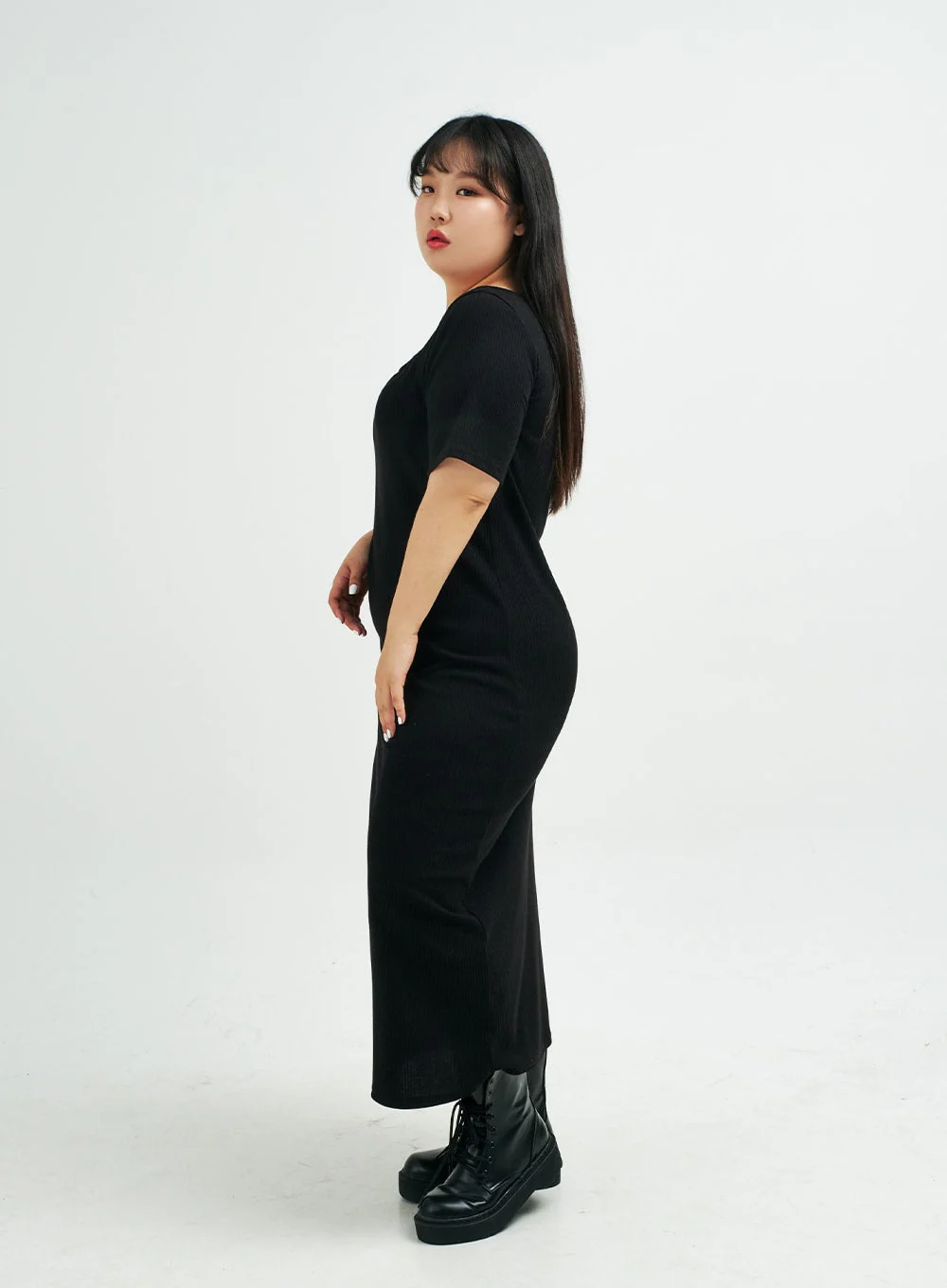 Plus Square Neck V Strap Maxi Dress IY24 - Image 9