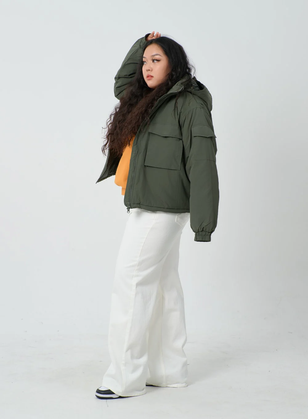 Plus Twin Front Pocket Hoodie Puffer Jacket ID27 - Image 15