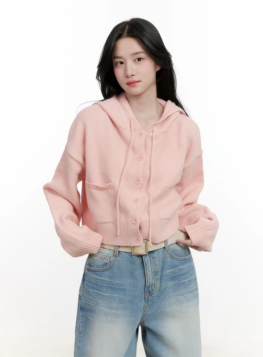 Pocket Hooded Buttoned Cardigan CF527 - Image 9