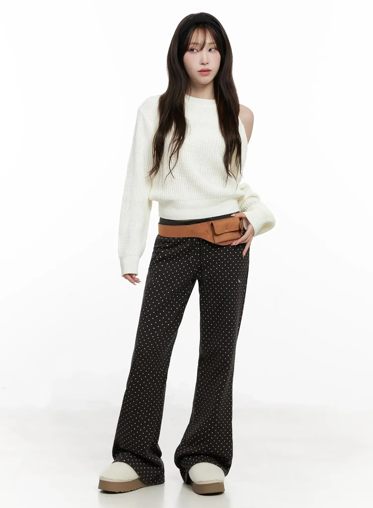 Polka Dot Bootcut Flare Pants IN514 - Image 3