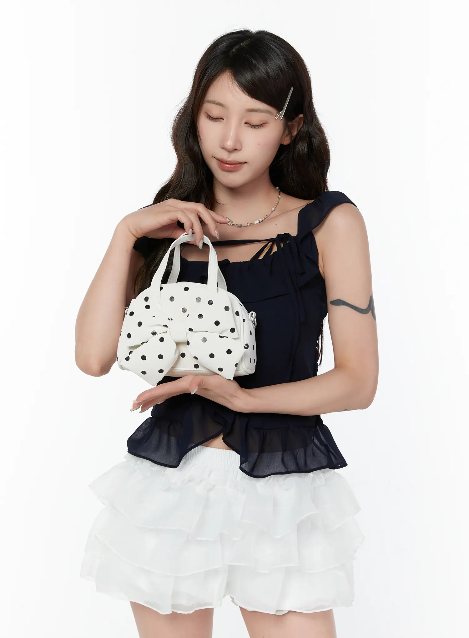 Polka Dot Bow Tote Bag CY515 - Image 3