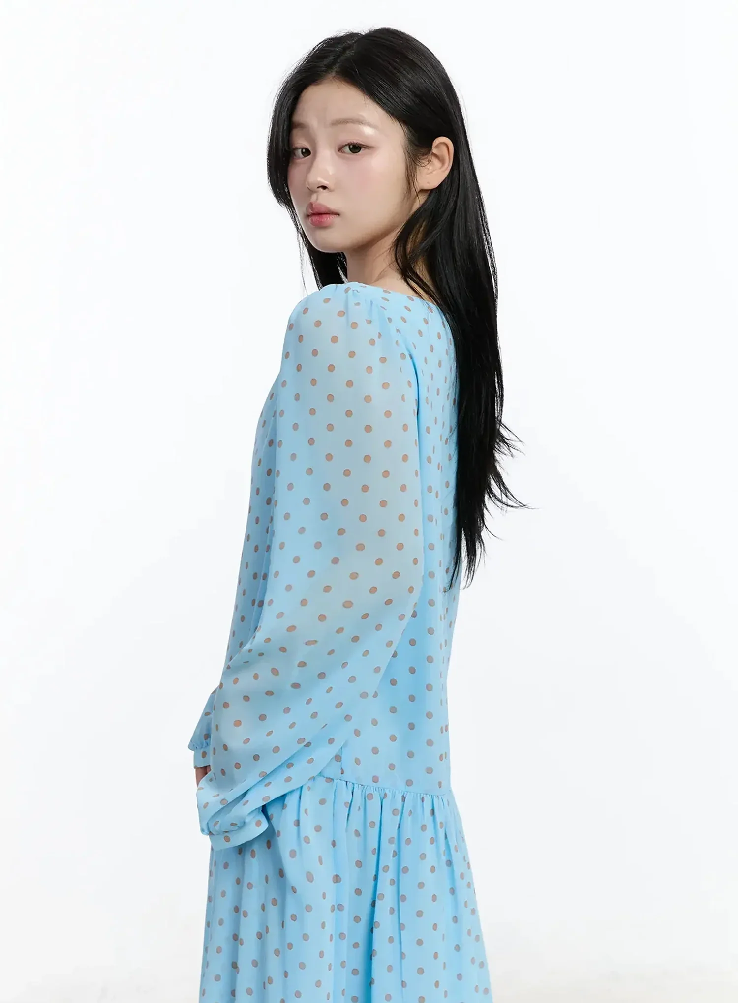 Polka Dot Chiffon Dress IM513 - Image 6