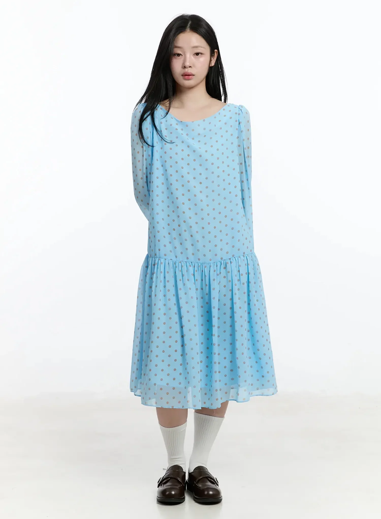 Polka Dot Chiffon Dress IM513 - Image 8