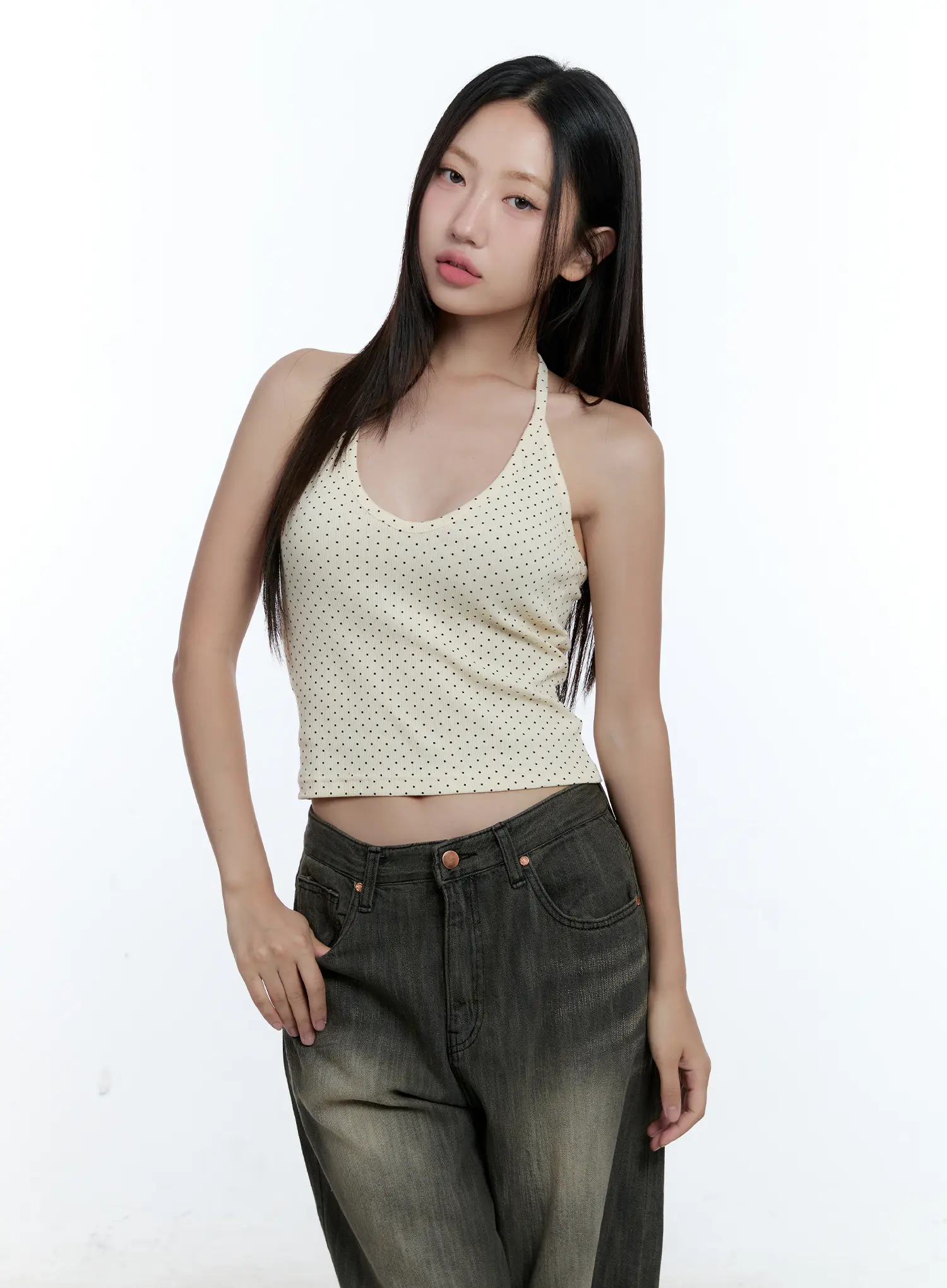 Polka Dot Halter Neck Cami Top CU527 - Image 9