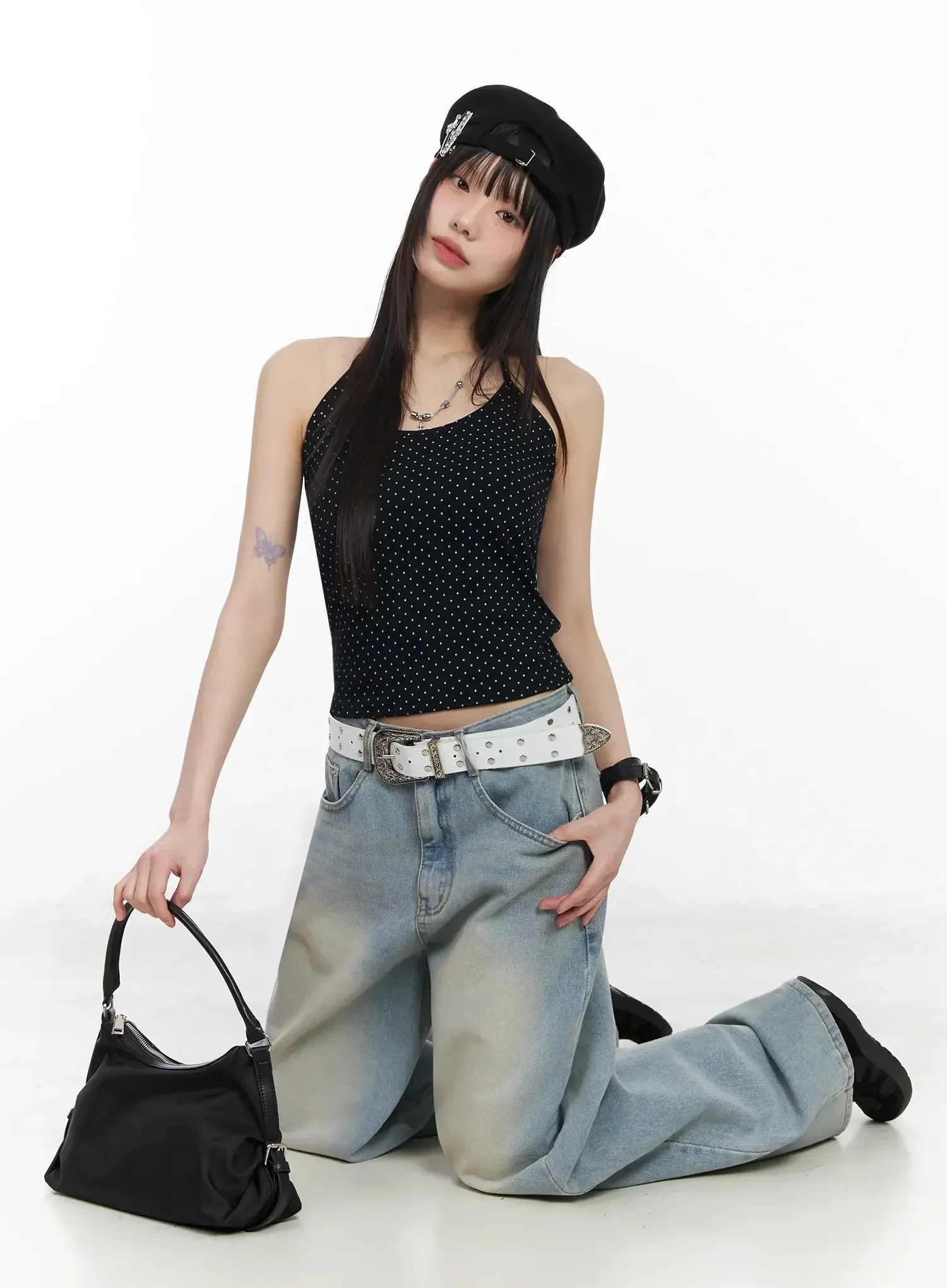 Polka Dot Halter Neck Top IM523