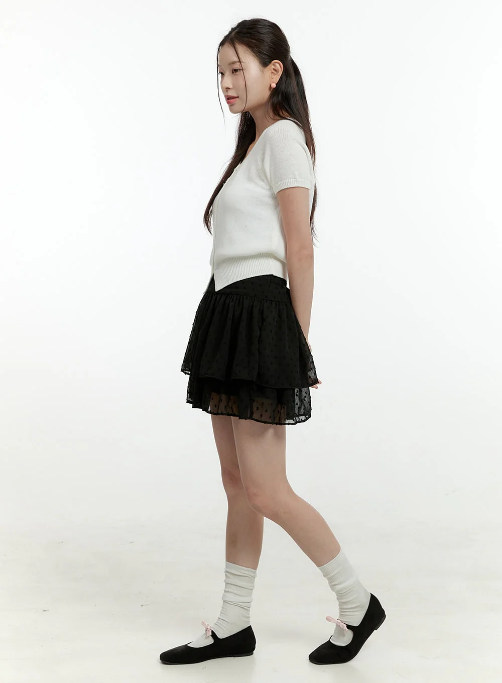 Polka Dot Layered Mini Skirt OL430 - Image 4