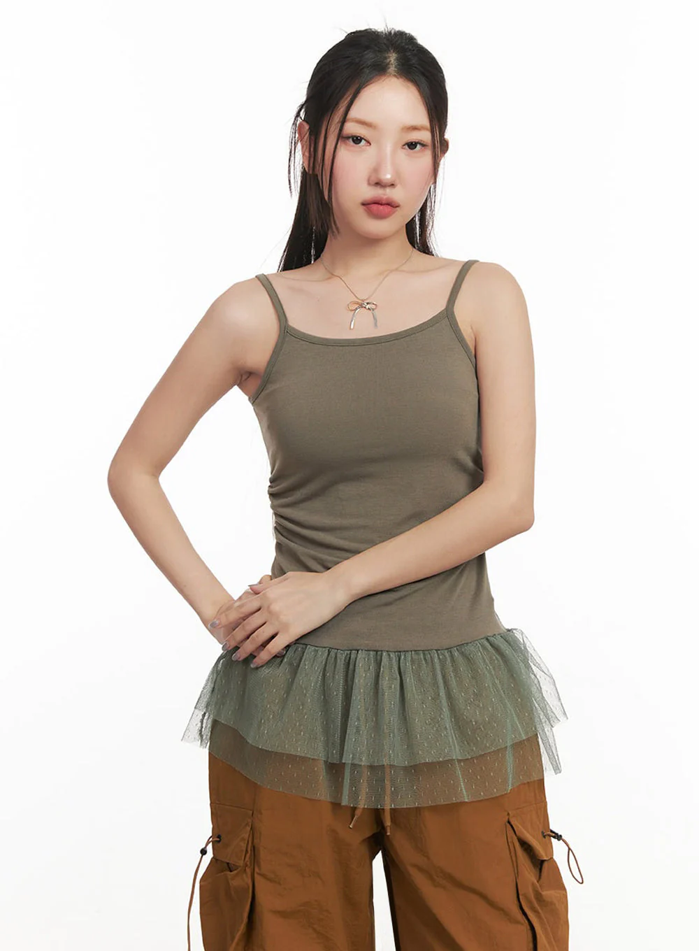 Polka-Dot Layering Skirt Cami Top IM525 - Image 2
